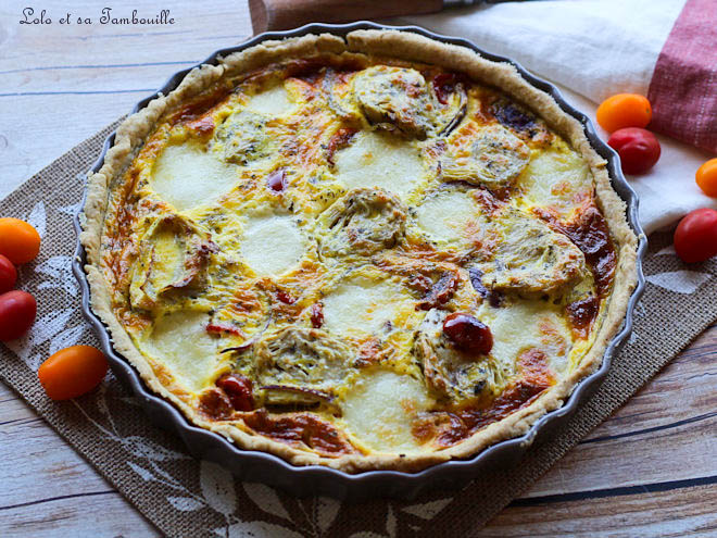 Tarte aux cœurs d artichauts tomates confites Lolo et sa tambouille